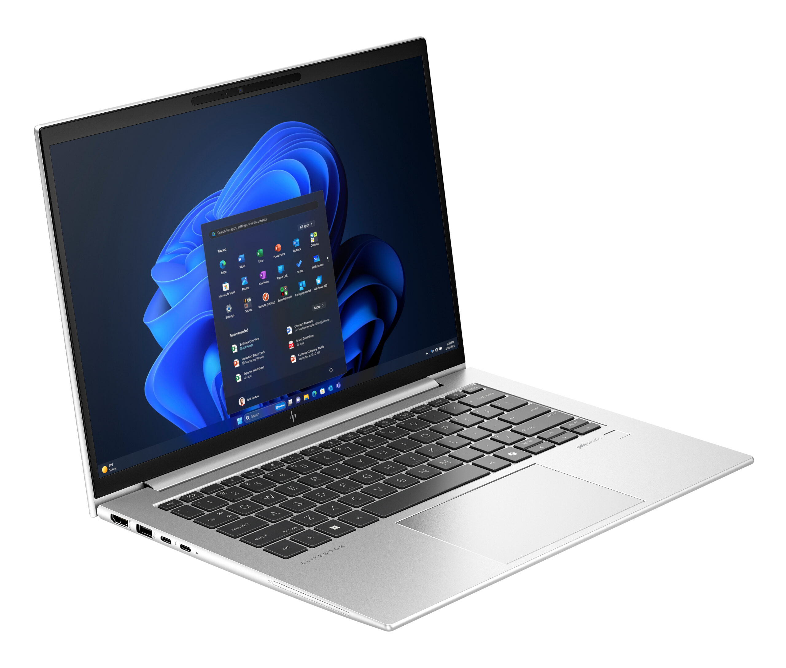 HP EliteBook 840 G11 Intel Core Ultra 7 165U Laptop 35,6 cm (14") WUXGA 16 GB DDR5-SDRAM 512 GB SSD Wi-Fi 6E (802.11ax) Windows 11 Pro AI PC Srebrny - obrazek 2
