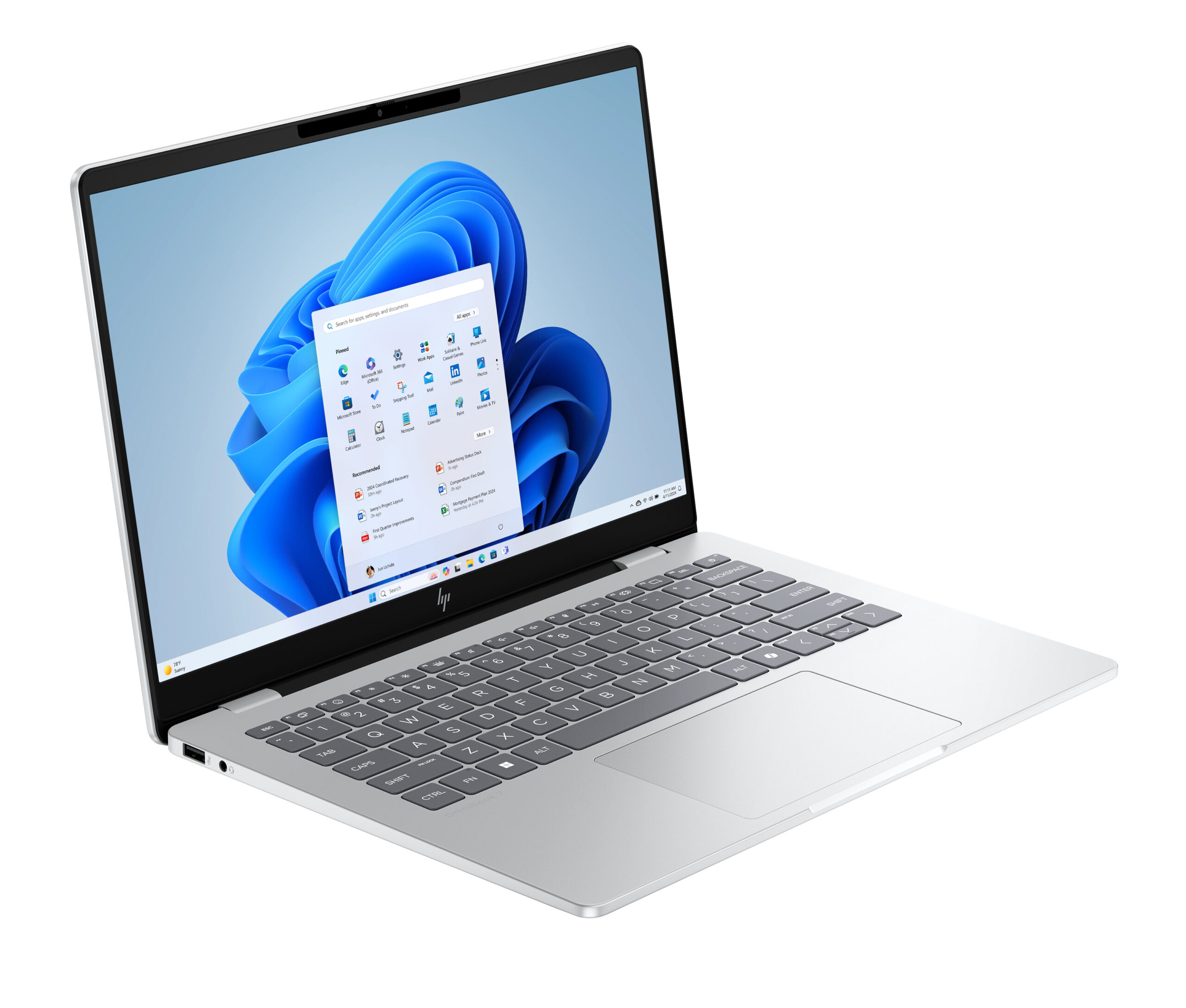 HP OmniBook 7 AI 14-fr0217nw Intel Core Ultra 7 255U Laptop 35,6 cm (14") 2K 16 GB LPDDR5-SDRAM 512 GB SSD Wi-Fi 7 (802.11be) Windows 11 Home AI PC Srebrny - obrazek 2