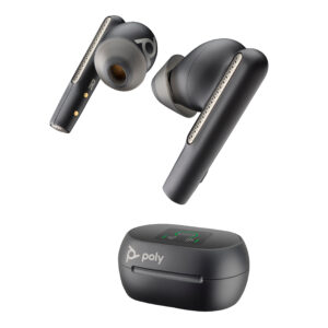 HP Poly Słuchawki douszne Poly Voyager Free 60+ UC M w kolorze głębokiej czerni + adapter USB-C BT700 + etui z ładowarką i ekranem dotykowym