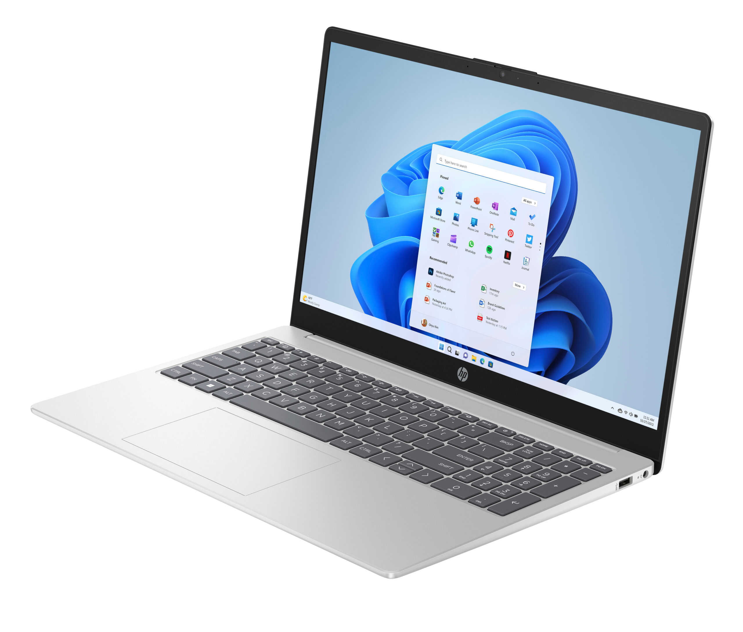 HP 15-fd1219nw Intel® Core™ i7 150U Laptop 39,6 cm (15.6") Full HD 16 GB DDR4-SDRAM 512 GB SSD Wi-Fi 6 (802.11ax) Windows 11 Home Srebrny - obrazek 4
