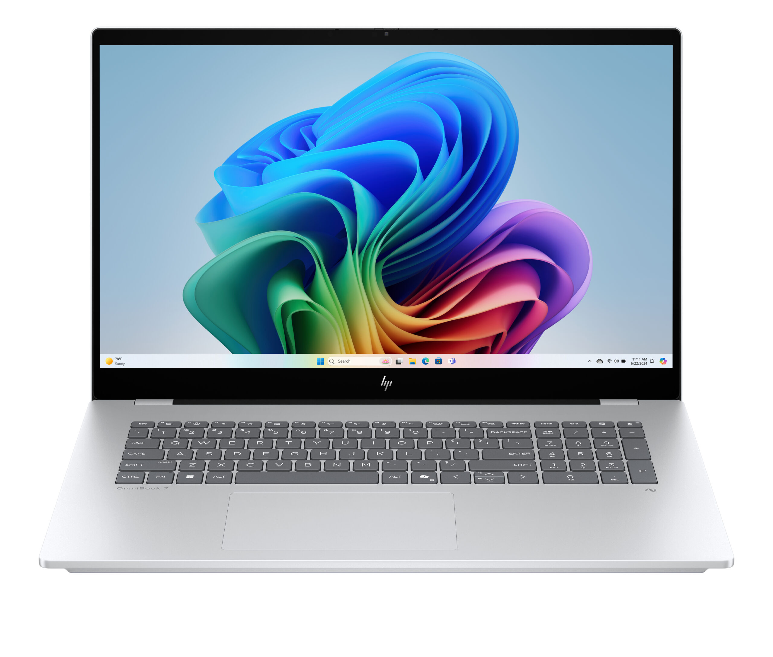 HP OmniBook 7 Next Gen AI 17-dc0219nw Copilot+ PC Intel Core Ultra 5 226V Laptop 43,9 cm (17.3") Ekran dotykowy Full HD 16 GB LPDDR5x-SDRAM 1 TB SSD Wi-Fi 7 (802.11be) Windows 11 Home Srebrny
