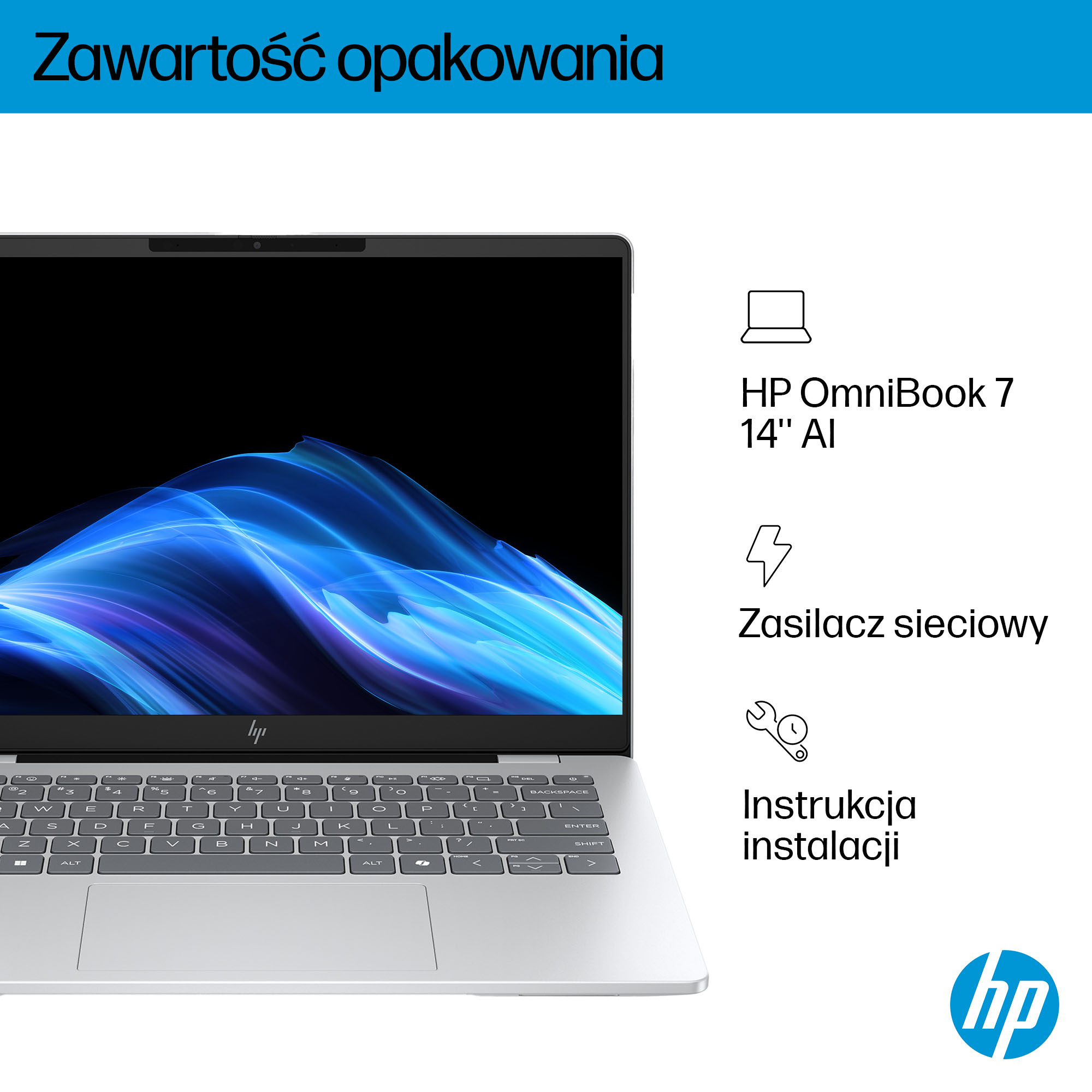 HP OmniBook 7 AI 14-fr0217nw Intel Core Ultra 7 255U Laptop 35,6 cm (14") 2K 16 GB LPDDR5-SDRAM 512 GB SSD Wi-Fi 7 (802.11be) Windows 11 Home AI PC Srebrny - obrazek 5