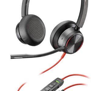 Poly Blackwire 8225 Stereo USB-C Headset +USB-C/A Adapter
