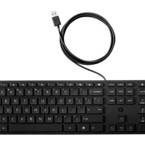 HP 320K Wired Keyboard klawiatura Biuro USB Czarny