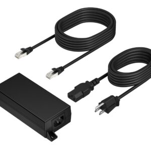 HP Poe++ 65W 2.5G Adapter With  3.66M Cat6A Cable And Power  Cord Power Adapter/Inverter Indoor Black