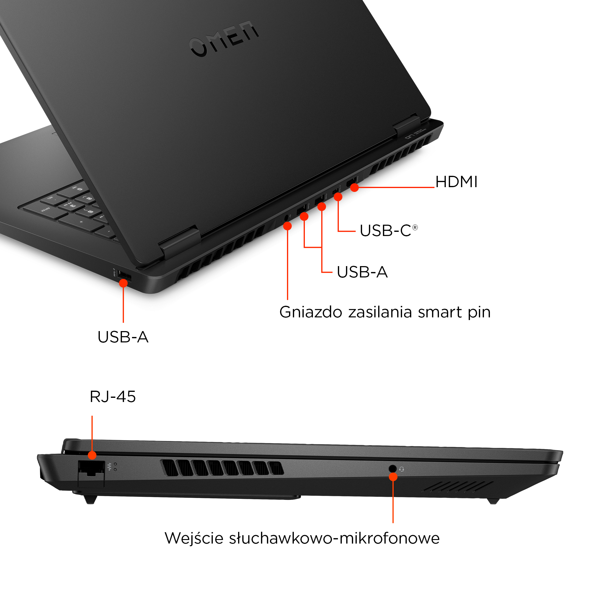 HP OMEN Gaming 17-db1005nw Copilot+ PC AMD Ryzen AI 7 350 Laptop 43,9 cm (17.3") Full HD 16 GB DDR5-SDRAM 1 TB SSD NVIDIA GeForce RTX 5050 Wi-Fi 6 (802.11ax) Windows 11 Home Czarny - obrazek 5