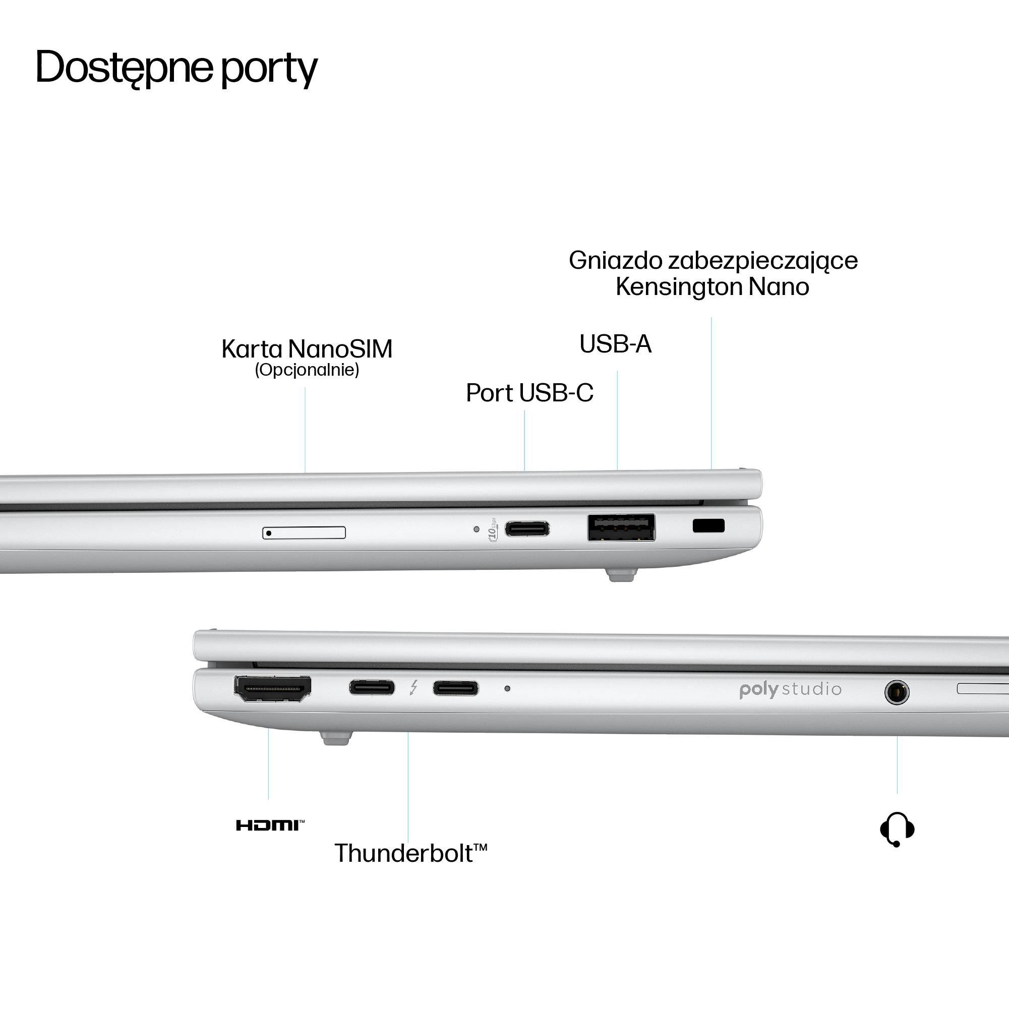 HP EliteBook 8 G1a Next Gen AI PC Copilot+ PC AMD Ryzen AI 7 PRO PRO 350 Laptop 40,6 cm (16") WUXGA 16 GB DDR5-SDRAM 512 GB SSD Wi-Fi 6E (802.11ax) Windows 11 Pro Srebrny - obrazek 4