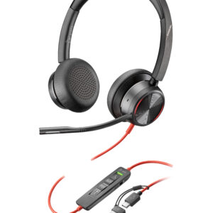 HP Poly Zestaw słuchawkowy Poly Blackwire 8225 Stereo USB-C + przejściówka USB-C/A