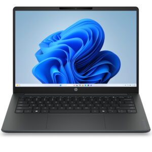 HP OmniBook 3 Laptop AI 14-ht0010nwx Intel Core Ultra 7 255U 35,6 cm (14") 2K 16 GB DDR5-SDRAM 512 GB SSD Wi-Fi 6 (802.11ax) Windows 11 Home AI PC Czarny, Szary