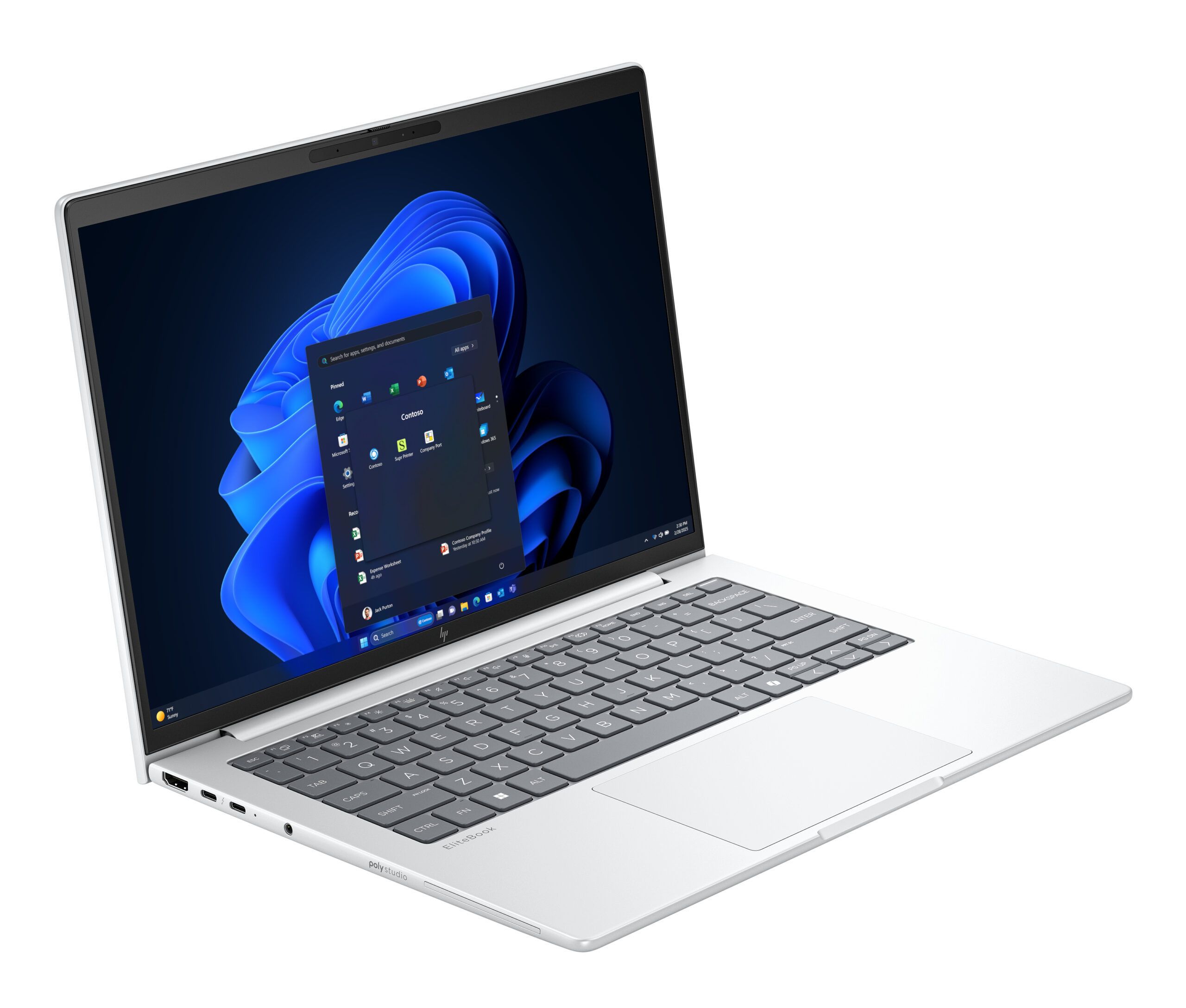 HP EliteBook 8 G1i AI Intel Core Ultra 5 225U Laptop 35,6 cm (14") WUXGA 32 GB DDR5-SDRAM 1 TB SSD Wi-Fi 6E (802.11ax) Windows 11 Pro AI PC Srebrny