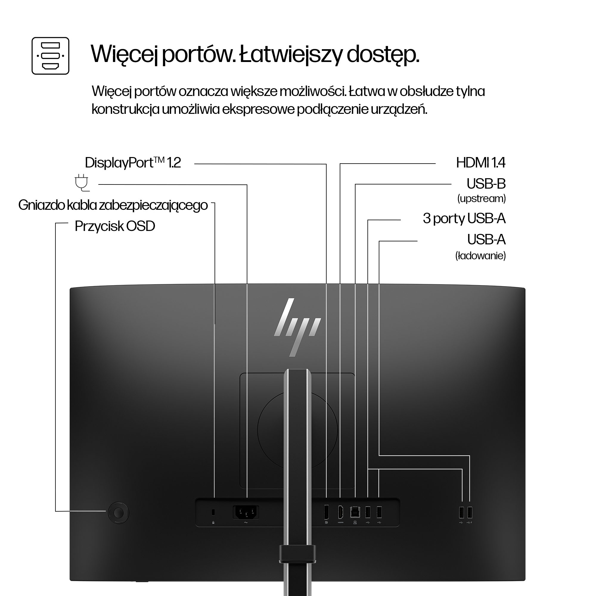 HP Series 5 24-calowy monitor seria 5 Pro WUXGA – 524pn - obrazek 3