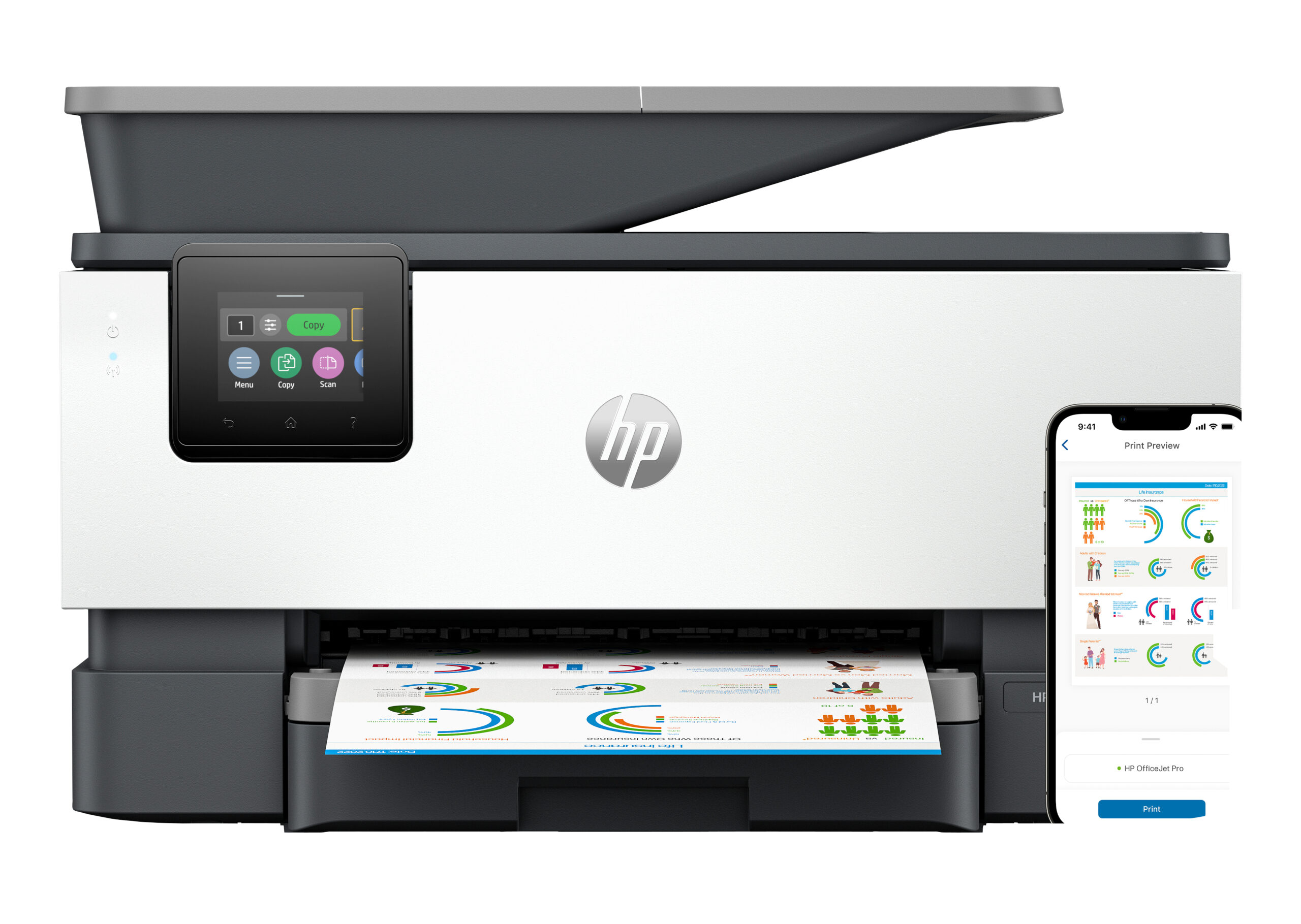 HP OfficeJet Pro Produkt 9122e Bezprzewodowe All-in-One W kolorze Drukarka, Instant Ink; Drukowanie dwustronne