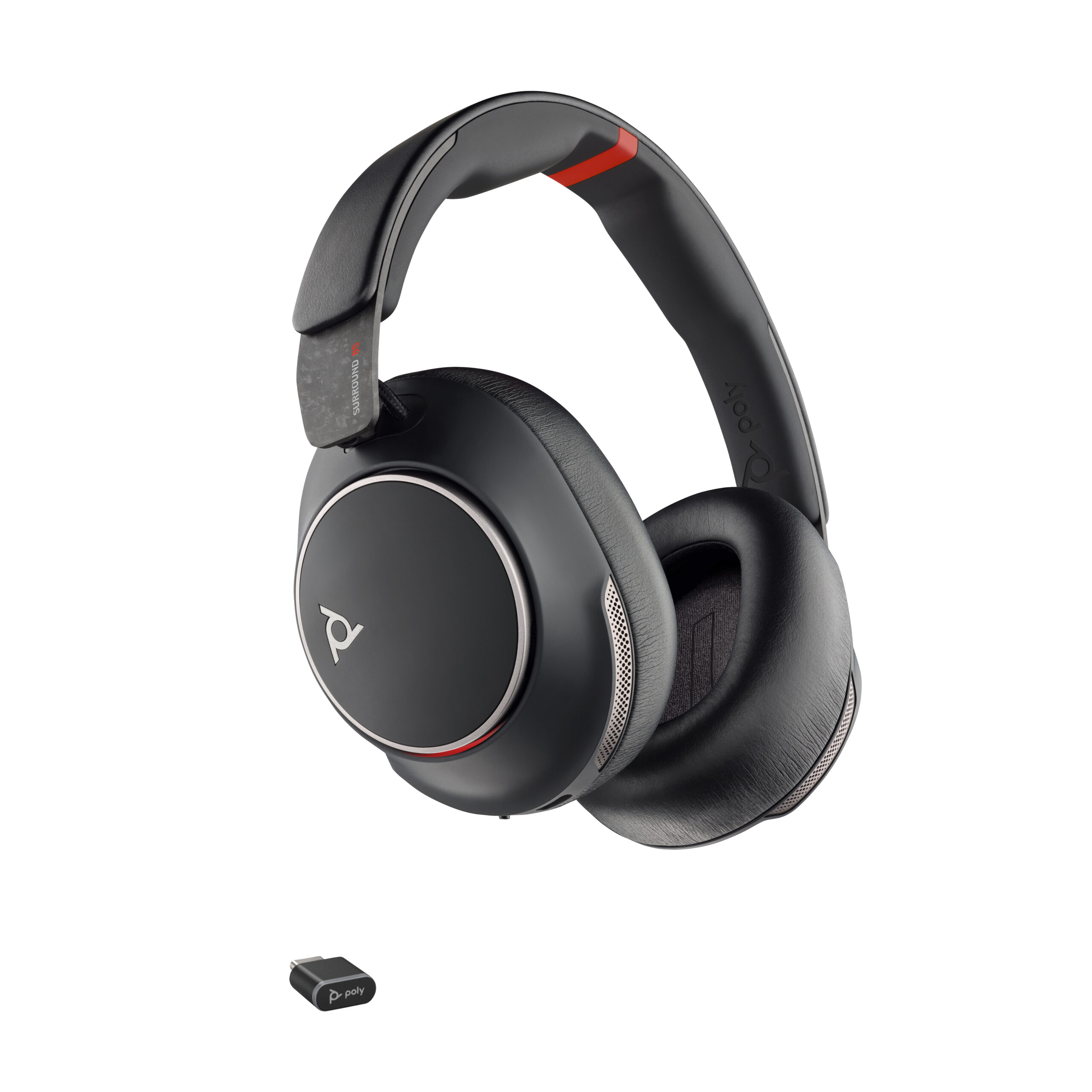 HP Poly Zestaw słuchawkowy Poly Voyager Surround 85 UC USB-C + przejściówka USB-C/A + podstawka ładująca - obrazek 2