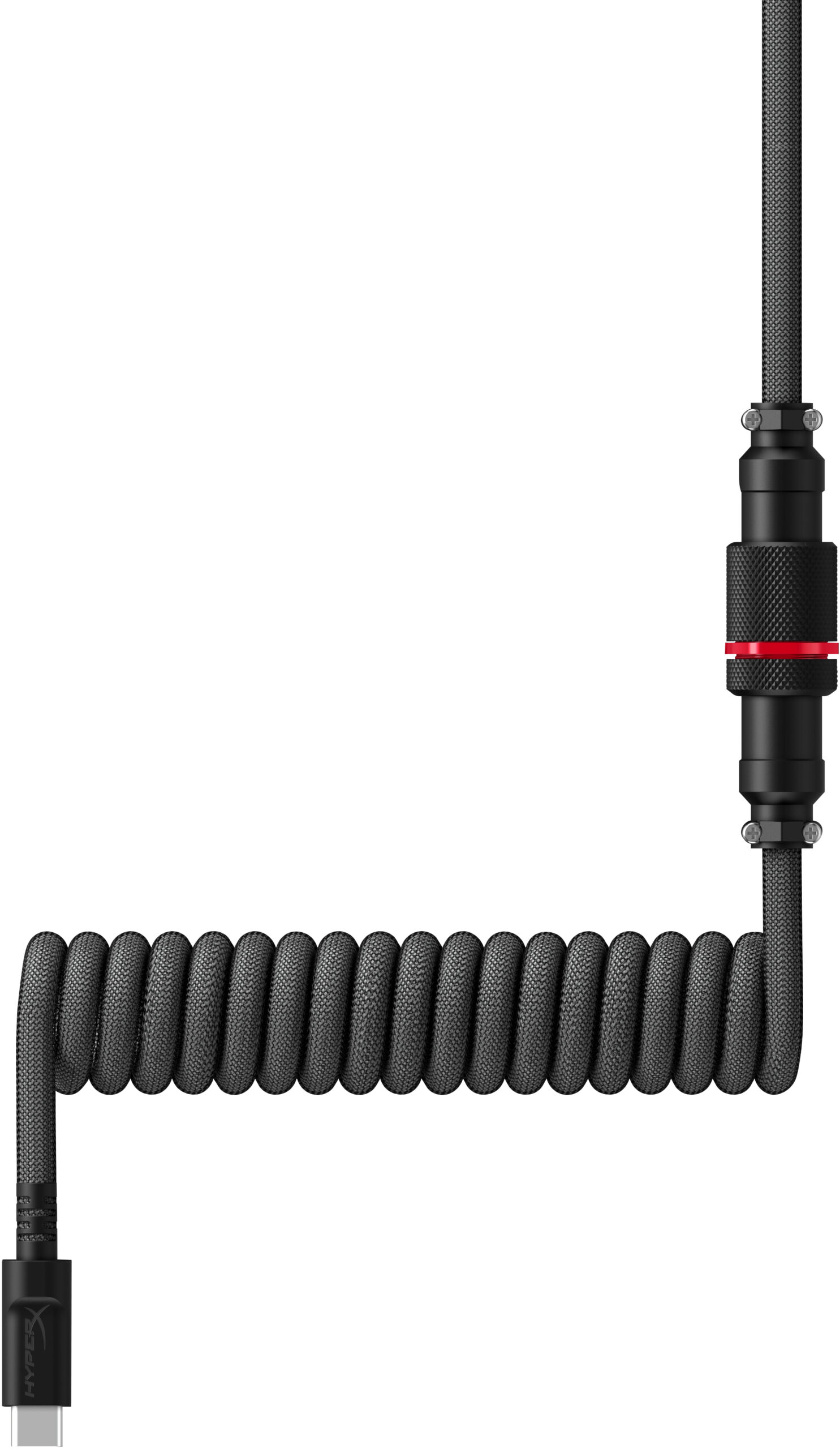 Kabel spiralny USB-C HyperX w kolorze szaro-czarnym - obrazek 2
