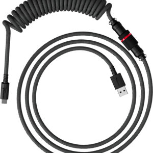Kabel spiralny USB-C HyperX w kolorze szaro-czarnym