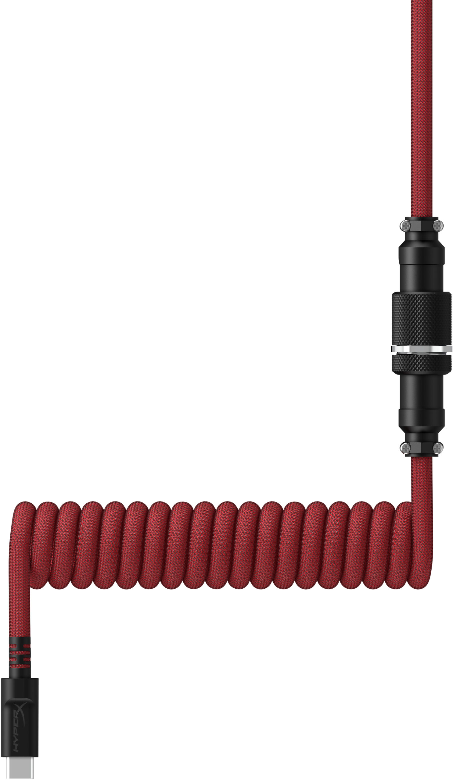 Kabel spiralny USB-C HyperX w kolorze czerwono-czarnym - obrazek 2