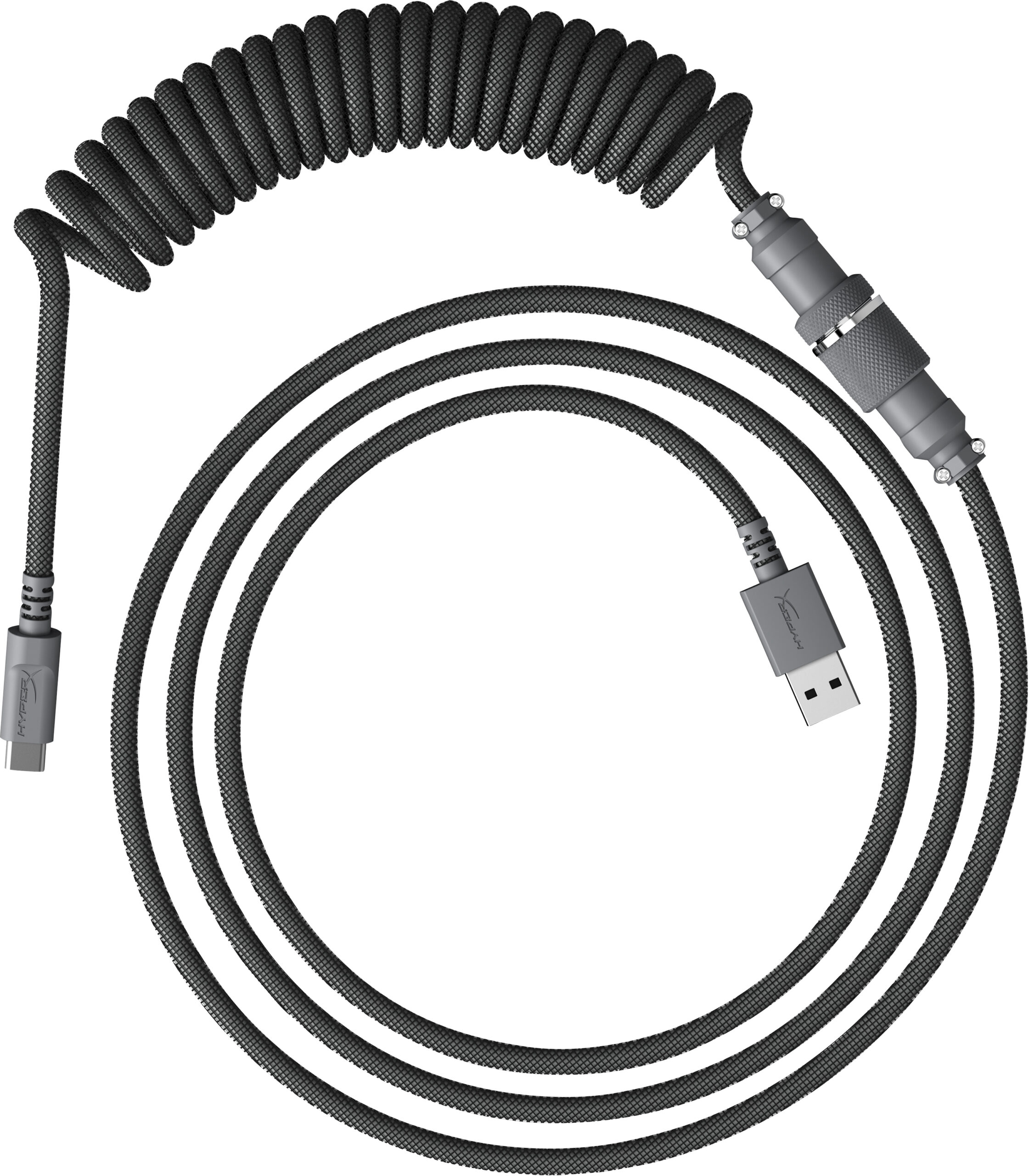 Kabel spiralny USB-C HyperX w kolorze szarym