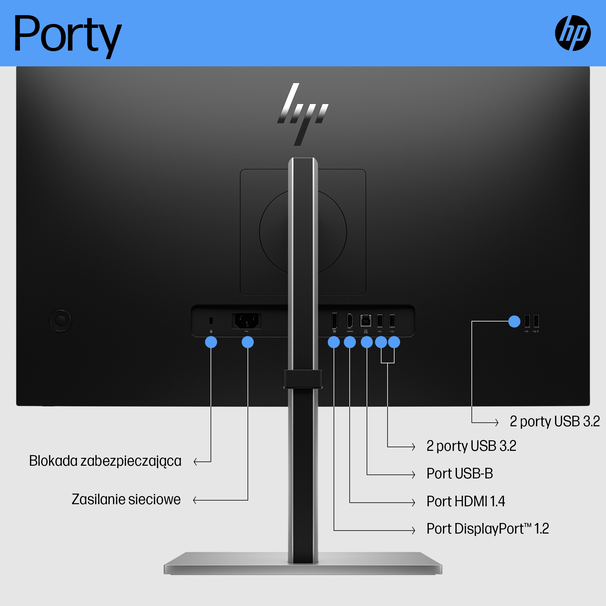 HP E27 G5 68,6 cm (27") 1920 x 1080 px Full HD monitor LED Czarny - obrazek 4