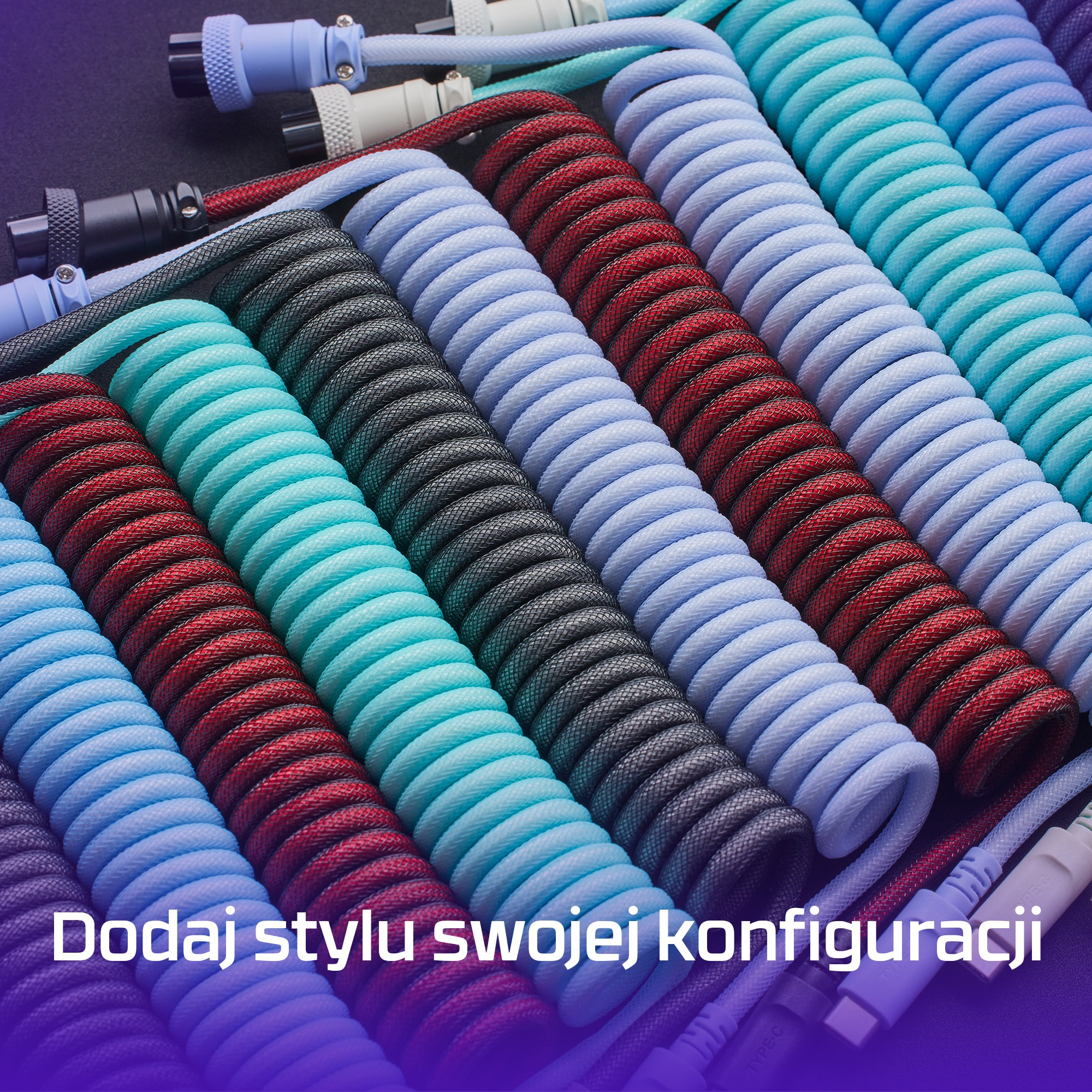 Kabel spiralny USB-C HyperX w kolorze szarym - obrazek 3