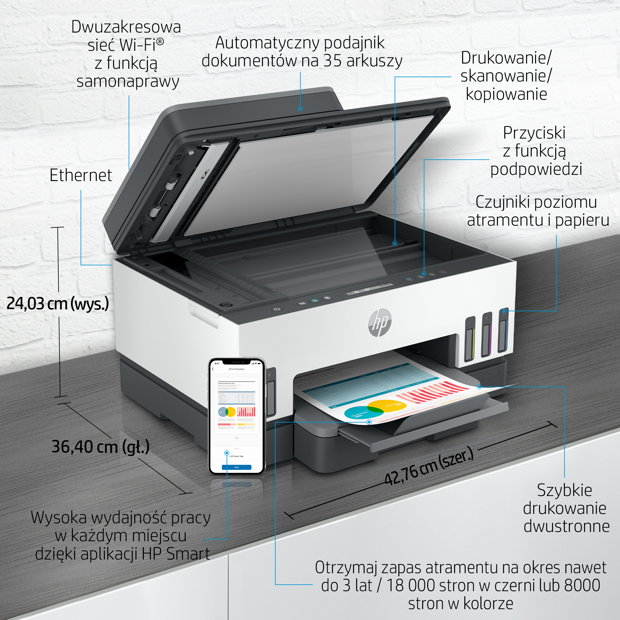 HP Smart Tank 750 (6UU47A#670) - Urządzenie wielofunkcyjne - obrazek 4