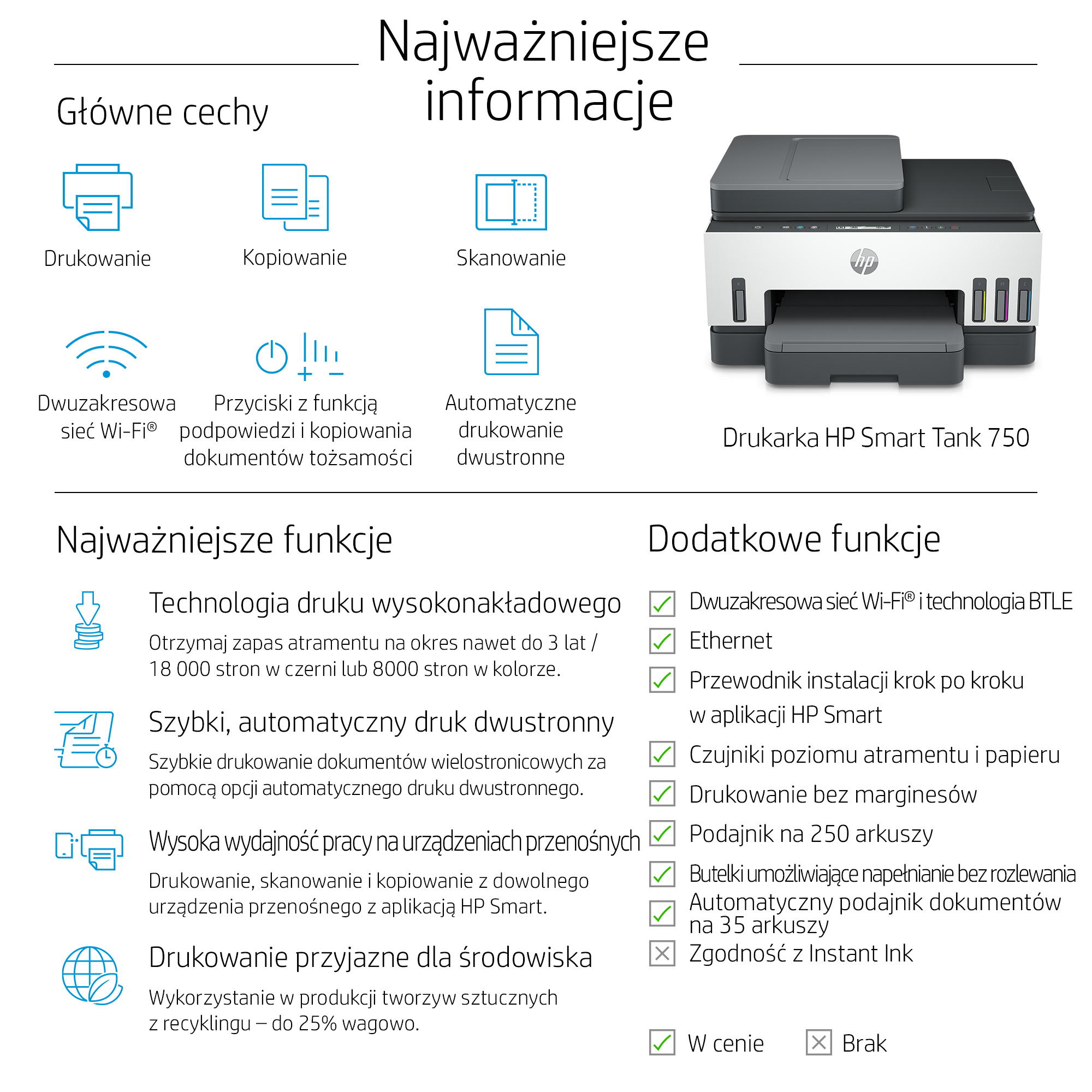 HP Smart Tank 750 (6UU47A#670) - Urządzenie wielofunkcyjne - obrazek 3