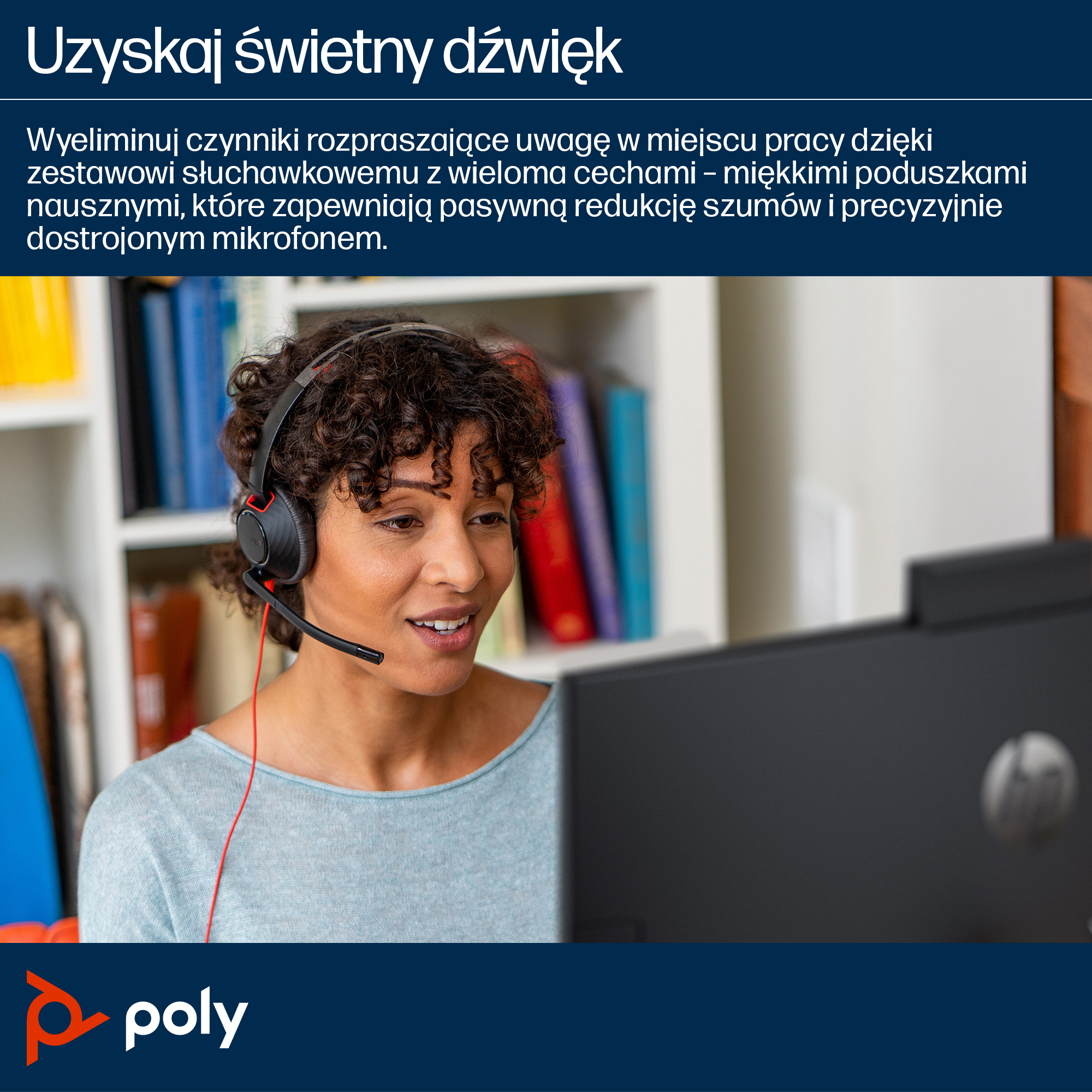 HP Poly Zestaw słuchawkowy Poly Blackwire 5220 Stereo USB-C + wtyczka 3,5 mm + przejściówka USB-C/A - obrazek 4