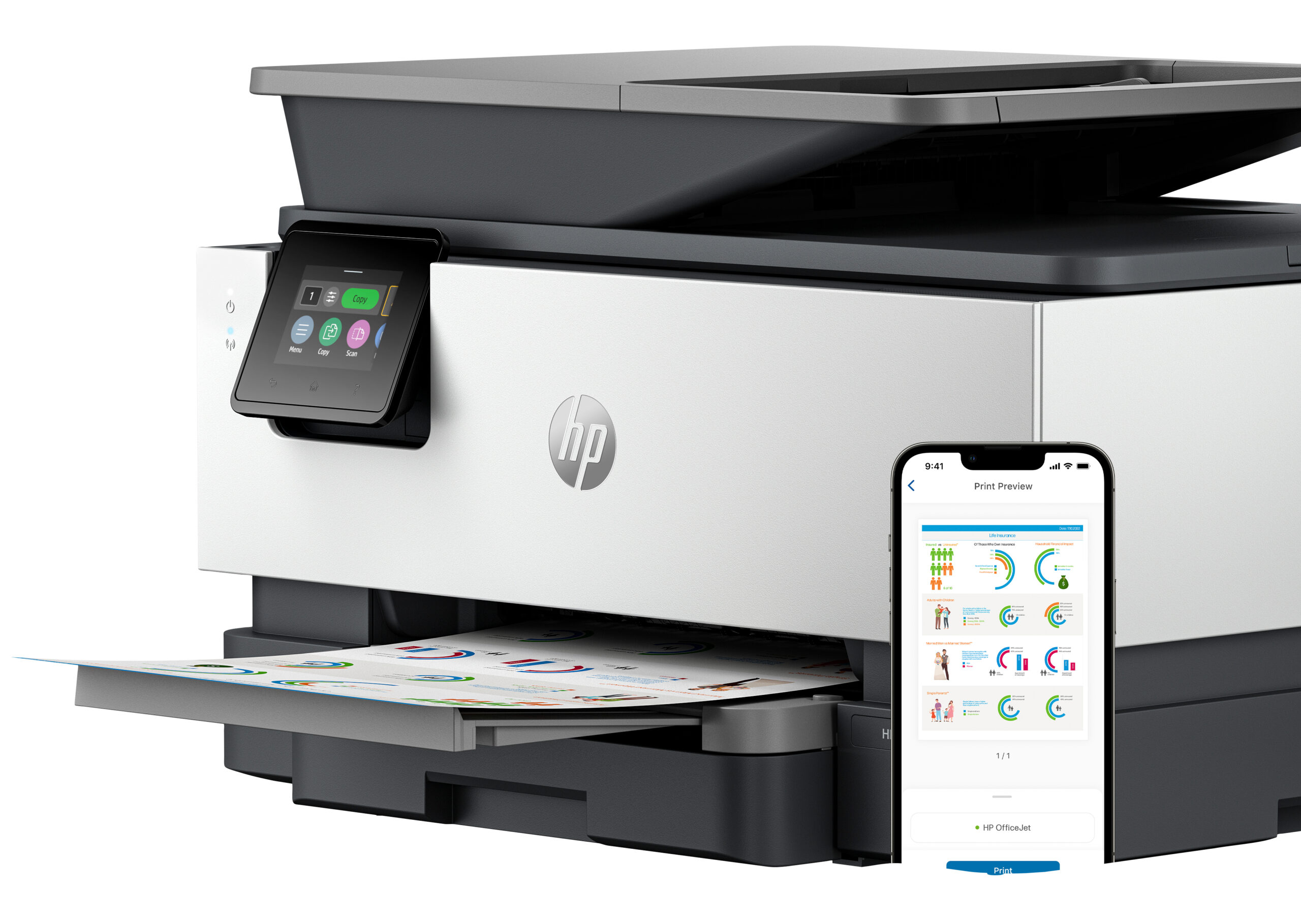 HP OfficeJet Pro Produkt 9122e Bezprzewodowe All-in-One W kolorze Drukarka, Instant Ink; Drukowanie dwustronne - obrazek 4