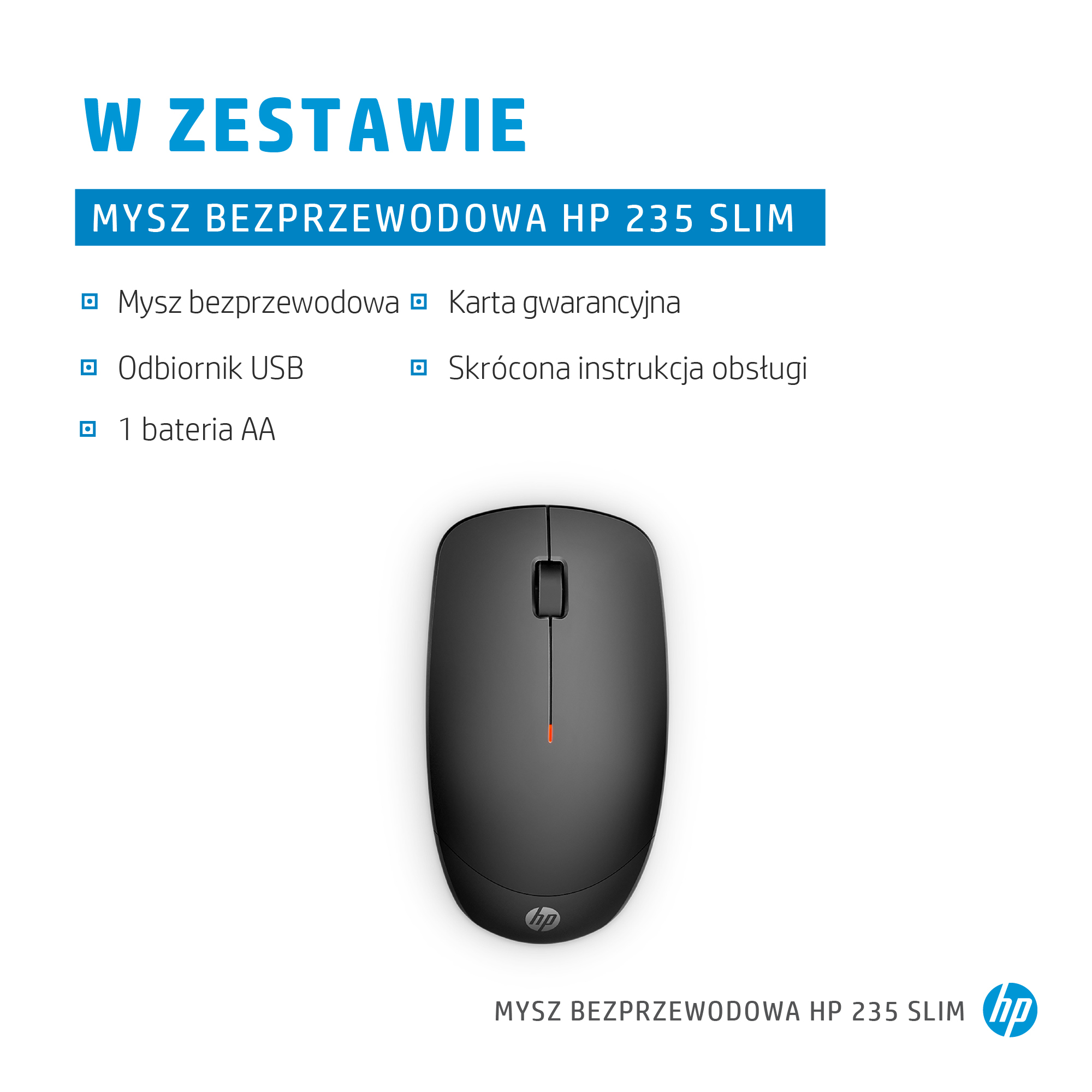 HP Mysz bezprzewodowa 235 Slim - obrazek 3