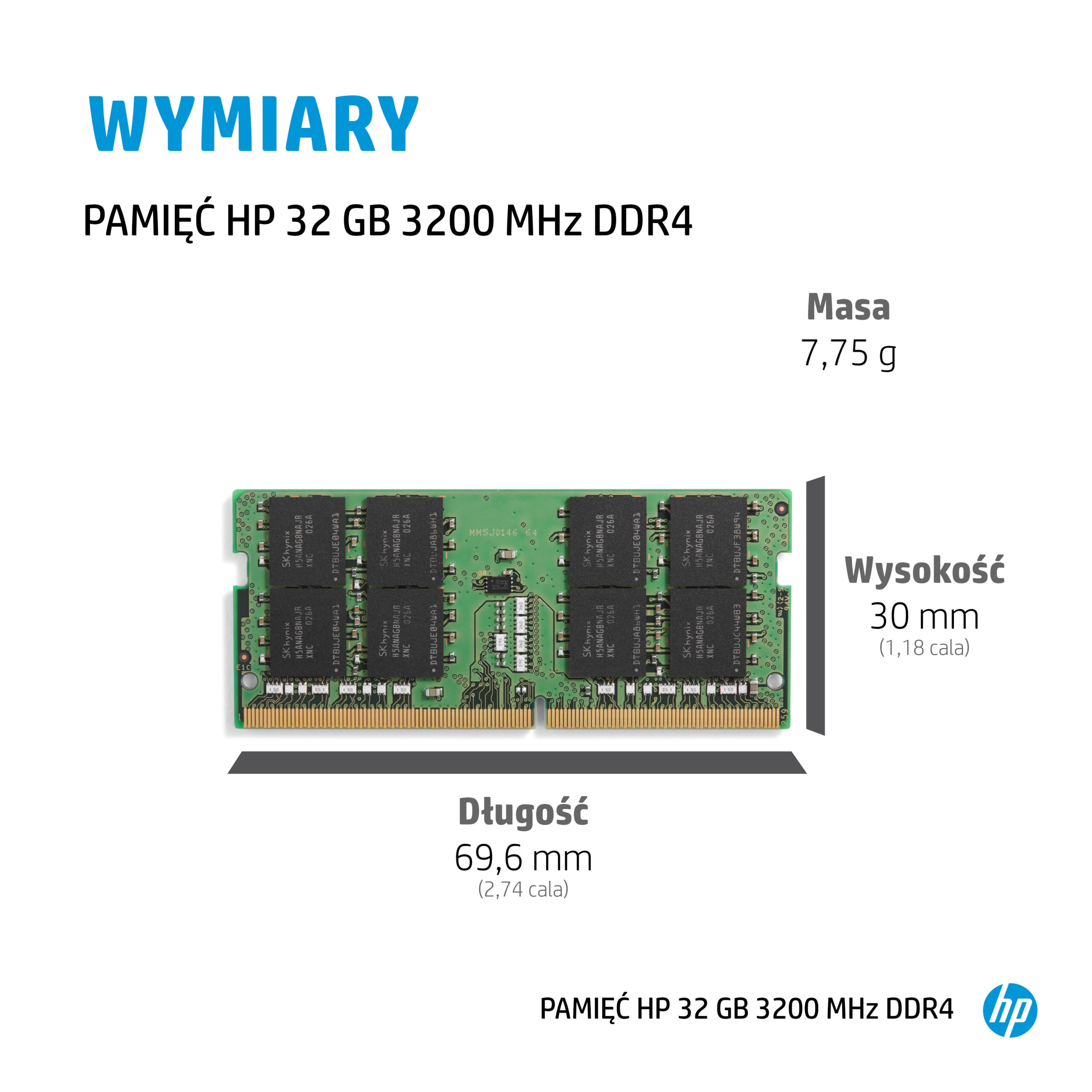 HP INC Modul pamieci HP 32GB 1x32GB DDR4 3200 SODIMM Mem Asia - obrazek 3