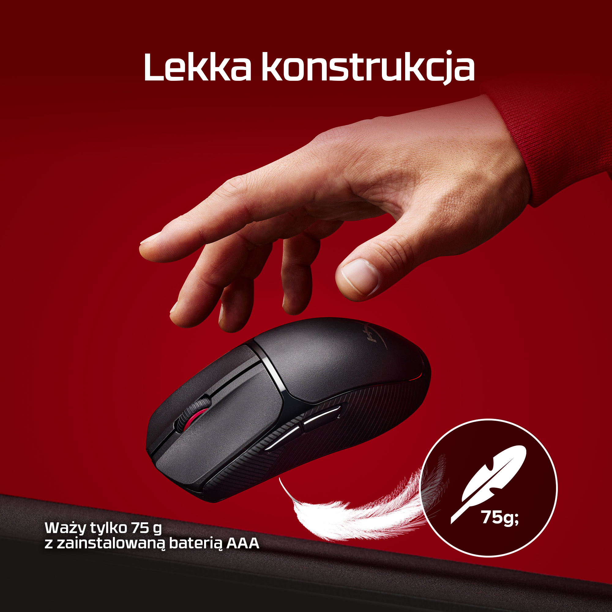 HyperX Pulsefire Fuse – bezprzewodowa mysz dla graczy (czarna) - obrazek 3