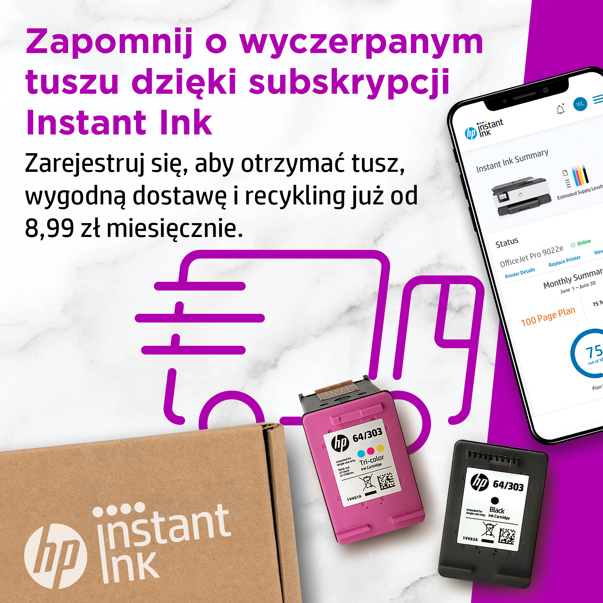 HP OfficeJet Pro 9022e Bezprzewodowe All-in-One W kolorze Drukarka, Instant Ink; Drukowanie dwustronne - obrazek 3