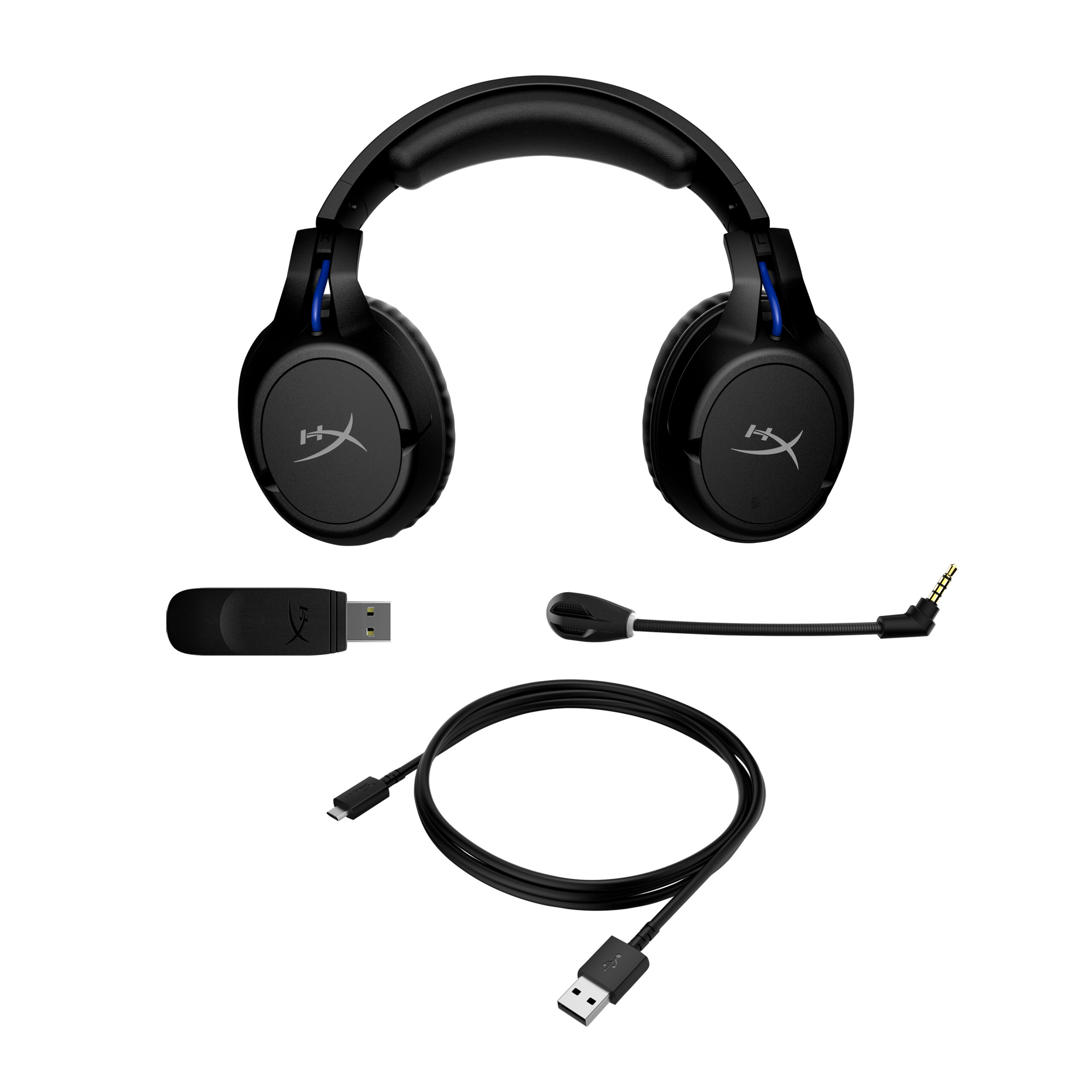 HyperX Cloud Flight – bezprzewodowy zestaw słuchawkowy do gier (czarno-niebieski) – PS5 PS4