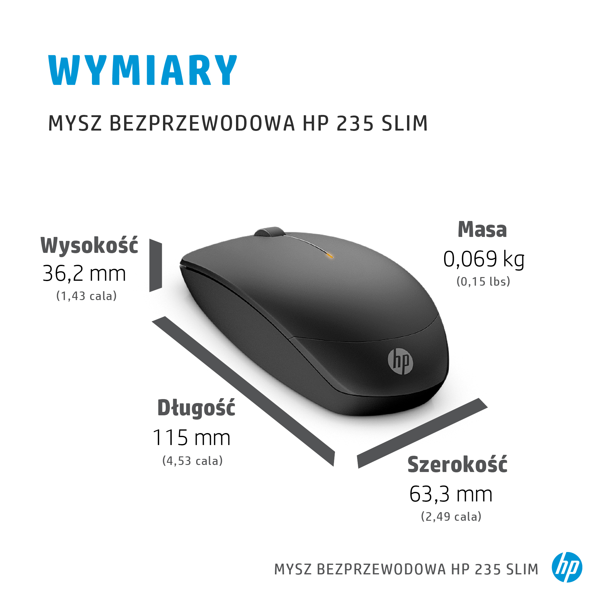 HP Mysz bezprzewodowa 235 Slim - obrazek 4