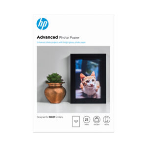 HP Papier fotograficzny Advanced, błyszczący, 250 g/m2, 10 × 15 cm, 25 arkuszy
