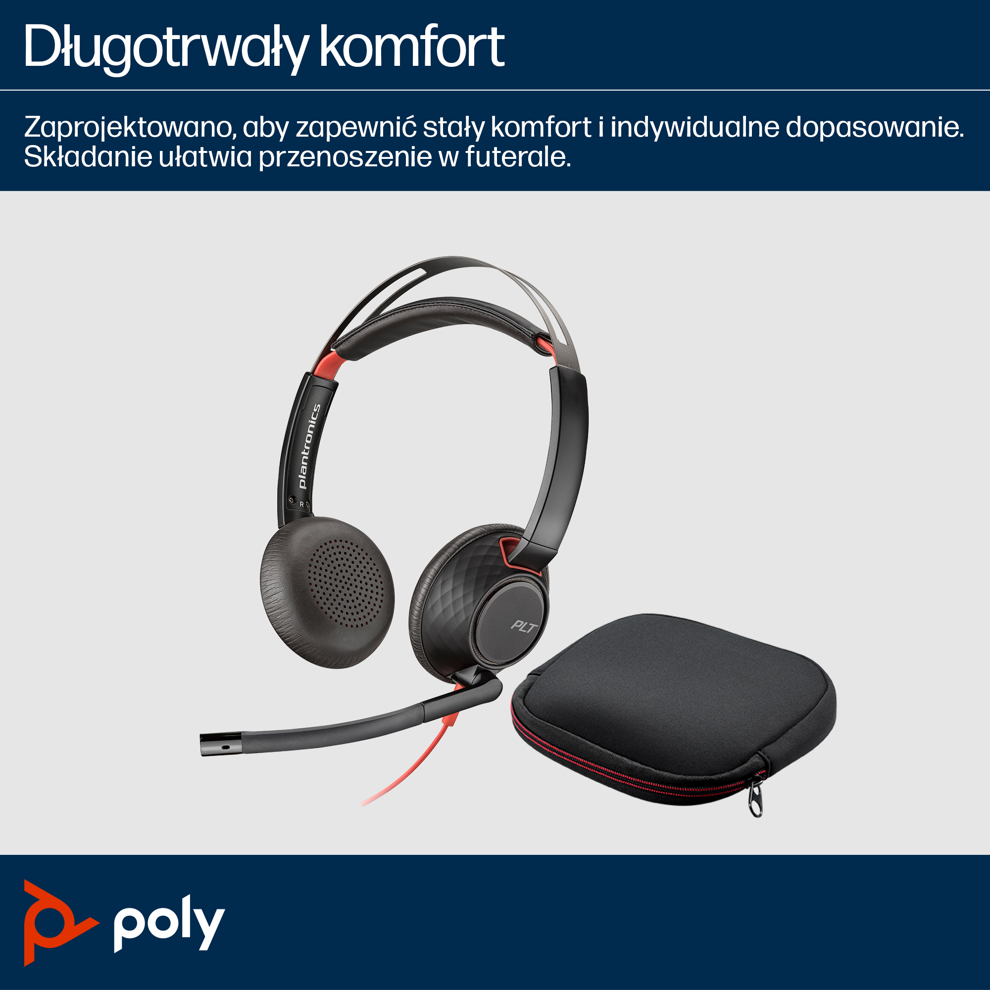 HP Poly Zestaw słuchawkowy Poly Blackwire 5220 Stereo USB-C + wtyczka 3,5 mm + przejściówka USB-C/A - obrazek 3