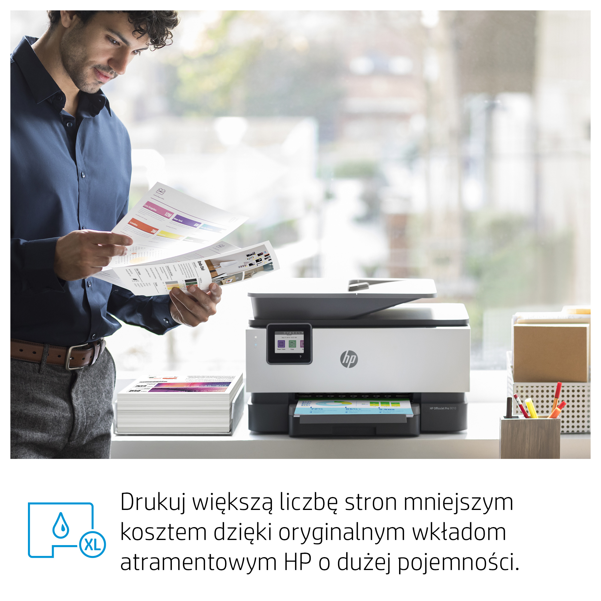 HP OfficeJet Pro 9010 Bezprzewodowe All-in-One W kolorze Drukarka, Drukowanie dwustronne; Kopiowanie, skanowanie - obrazek 3